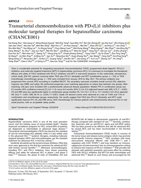 Transarterial chemoembolization with molecular targeted 